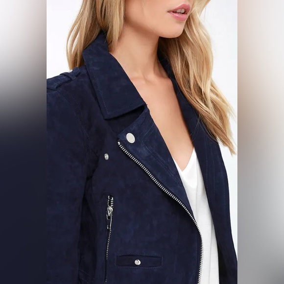 BLANK NYC Navy Suede Jacket - Picture 4 of 7